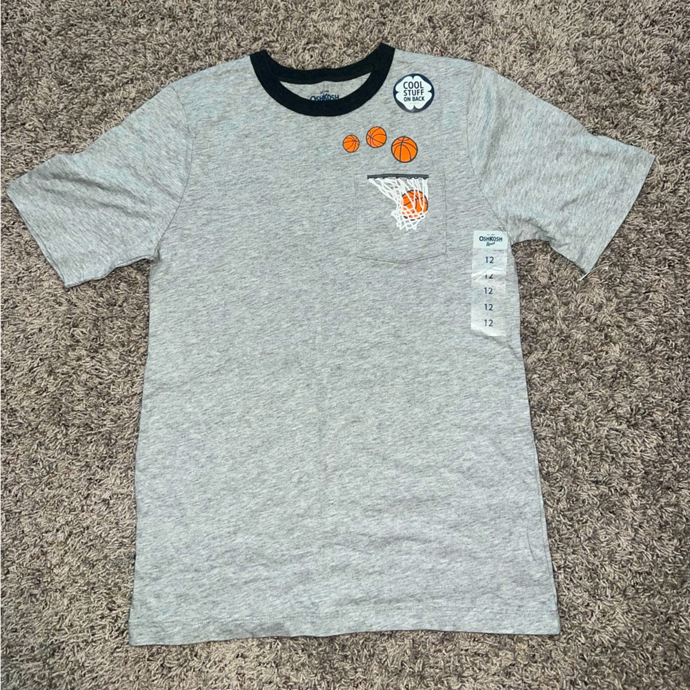 NWT Boy’s OshKosh B’gosh Basketball “Nothin’ But Net” Tee. Size 12.